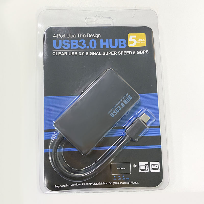 Портативный мини 4 порта Тонкий Usb 3,0 Тип C Hub 4 в 1