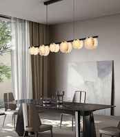 Lustre linéaire moderne en albâtre, marbre naturel, LED, pour salle à manger, îlot de cuisine, restaurant