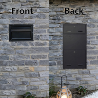 Boîte aux lettres murale/clôture intégrée en briques, double accès, personnalisée, grande boîte de livraison de colis, durable, pour courrier et colis, pour livraison par coursier