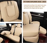 Ensemble complet de housses de sièges de voiture en cuir personnalisées pour Ford Explorer 2016-2024 6/7 sièges toutes saisons étanche décoration intérieure de voiture