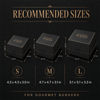 Caja de Embalaje para Hamburguesas Negra con Impresión Personalizada |   Caja de Hamburguesas Desechable Biodegradable de Papel Kraft para Comida Rápida para Restaurante