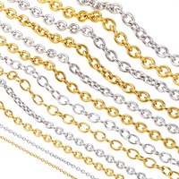 Chaîne en acier inoxydable ovale avec anneaux en O, plaquée or/or rose/noir, motif bambou, accessoire de bijouterie DIY, collier tendance