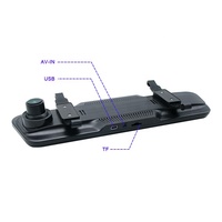 Caméra de tableau de bord intelligente avec écran LCD de 9,66 pouces, double caméra, enregistrement en boucle IPS, 12-24V, capteur G, angle de 130-150 degrés, max 128 Go, sortie d'usine