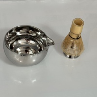 Ensemble de bols à matcha en céramique argentée avec logo personnalisé, fouet en bambou, cuillère, kit complet d'outils pour la cérémonie du thé japonaise