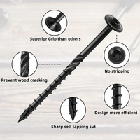 Vis à bois noires à usage intensif de 4 pouces 50 PCS Torx Drive Multi-Purpose Modified
