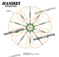 Lampe suspendue en acier inoxydable à motif floral en résine, taille moyenne, installation pour projet
