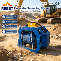 Bac de criblage rotatif de haute qualité REBET, bac tamiseur, bac de criblage pour excavatrice, support OEM ODM pour défrichage, certifié CE