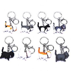 Porte-clés tendance avec pendentif chat mignon, breloques pour sacs et voitures, accessoires créatifs pour femmes et hommes, cadeau idéal pour couple - Product Image 2