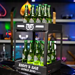 LED şişe servis sunum akrilik Glorifier ekran şampanya açık standı raf gece kulübü Bar