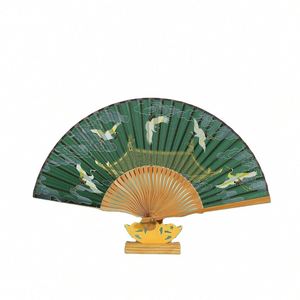 Women's Eco-Friendly <b>Summer</b> Folding Tassel Fan New Year Ancient Style Classical Chinese Design Portable Compact Bamboo Silk - Product Image 1