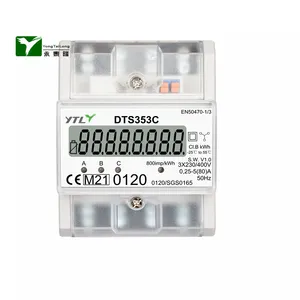 YTL DTS353C 0.25-5(80)A DIN rail 3 fase 4W menengah bersertifikat tiga fase meter kWh meter elektronik