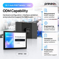 10.1 İnç Duvara Monte Edilebilir NFC'li HMI Tablet, RS485 PoE RJ12 RJ45 24/7 Çalışma, Kart Okuyucu, Ekran, OEM ODM özellikli Katılım Paneli