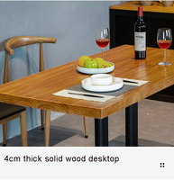 Meilleur prix Table carrée de restaurant Meubles Style antique Haute qualité Durable Table en bois massif Table de salle à manger de restaurant