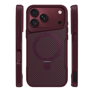Luxury Matte Carbon Fiber Texture Magnetic Phone Case for <b>iPhone</b> 18 12 13 14 15 16 17 Pro Max With Ring <b>Stand</b> Protective Cover - Product Image 1