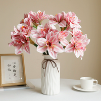 Fleurs artificielles en plastique Moonyan Real Touch Amaryllis, faites à la main, pour Noël, la fête des mères, les centres de table de mariage, les décorations d'intérieur