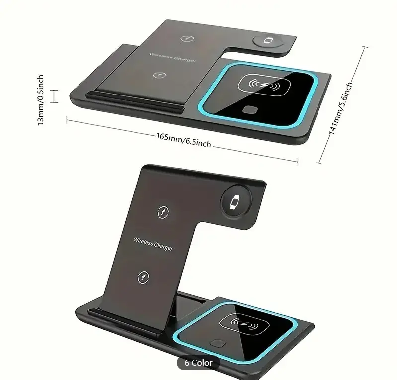 3 In 1 Fast Charging Station Folding Wireless Charger Stand Electronics Wireless Charger