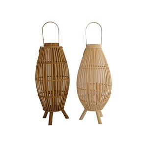 Grand plancher <span class=keywords><strong>bambou</strong></span> rotin tissé bougie <span class=keywords><strong>lanterne</strong></span> décoration de la maison famille arrière-cour support jardin décoration <span class=keywords><strong>lanterne</strong></span> - Product Image 5