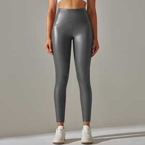 <span class=keywords><strong>Pantaloni</strong></span> <span class=keywords><strong>in</strong></span> <span class=keywords><strong>Pelle</strong></span> PU Stile Europeo-Americano a Vita Alta, Traspiranti, <span class=keywords><strong>con</strong></span> <span class=keywords><strong>Elastico</strong></span> <span class=keywords><strong>in</strong></span> Vita, Interni Spazzolati, Modellanti per Addome e Glutei - Product Image 4
