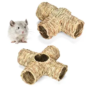 Guinea Pig Grass House Grass Nest Playhouse Toy for Rabbits Gerbils Hamster