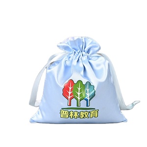 Luxury Silk Satin Cosmetic Makeup Organizer Shopping <b>Drawstring</b> Tarot Jewelry Gift Dust <b>Bag</b> with Custom Logo - Product Image 3