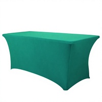 Housse de table rectangulaire en polyester élastique, fabriquée à la main et personnalisée en usine, pour cocktails, conférences et extérieur