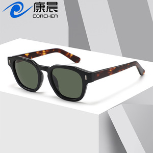 Gafas de Sol de Acetato para Hombre, Montura Negra, Lentes TAC con Protección UV400, Polarizadas, para Viajes, Conducir, Atuendos de Moda - Product Image 5