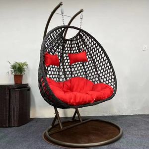 Sedia moderna Swasan appesa sedia a uovo per uso interno esterno sedia a dondolo per cortile Hotel Rattan in metallo - Product Image 1