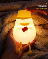 Lampu Malam Silikon Bentuk Bebek Lucu Kontrol Sentuh Pengubah Warna Pengatur Waktu Mati Otomatis Pengisian Daya USB Lampu Kamar Tidur Portabel