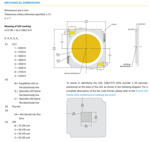 CMU1519-0000-000N0H0A40G <span class=keywords><strong>CMU</strong></span> 36V 1440mA 화이트 컬러 COB LED 스포트 라이트 - Product Image 6