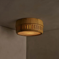 Plafonnier décoratif de luxe en bois de noyer pour chambre à coucher, salle à manger, décoration moderne, salon, lampe LED ronde au plafond