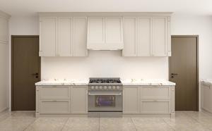 Gabinetes de Cocina Clásicos de Madera Maciza Estilo Shaker Blanco con Laca para Cocina en Forma de I - Product Image 5