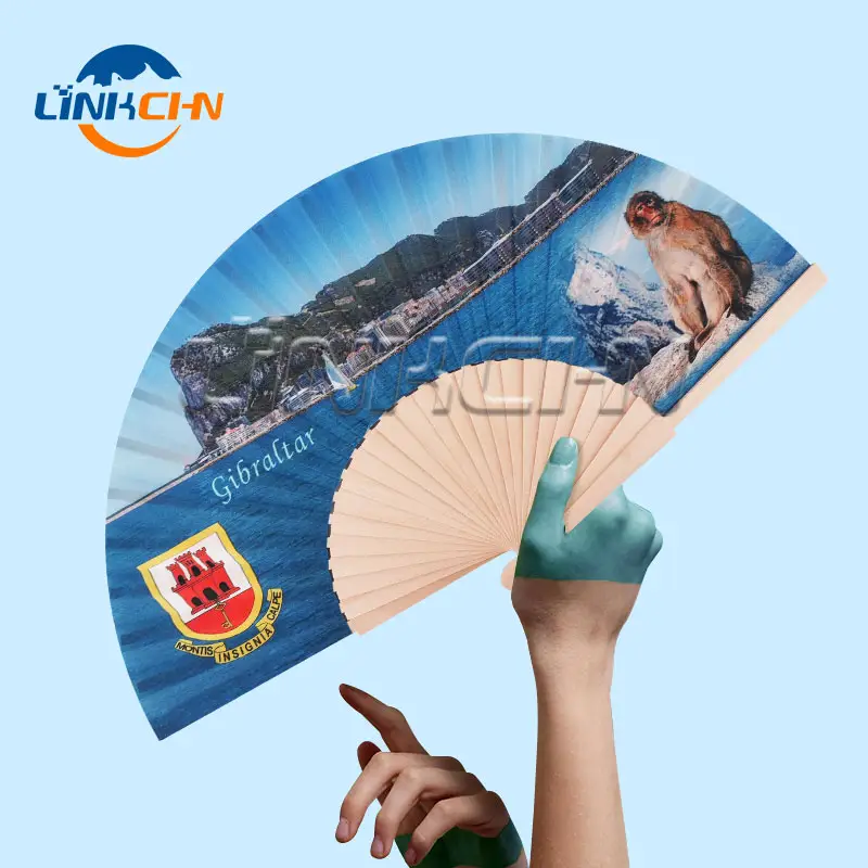 Personalized custom printed wooden hand held folding fans
