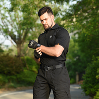 Polo Homme 100 % Polyester à Logo Personnalisé, Manches Courtes, Séchage Rapide, Tactique ou de Golf