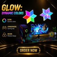 Lampe murale LED de jeu moderne 2025 RGB+IC en forme de diamant avec synchronisation musicale, contrôle par application, intensité réglable, pour décoration intérieure