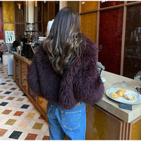 Manteaux en Véritable Fourrure de Mouton de Luxe, Manteau Court Hiver Tricoté pour Femme, Veste en Fausse Fourrure d'Agneau de Mongolie, Couleur Personnalisée, Support Échantillon