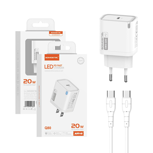 [Somostel Charger] Q80 <span class=keywords><strong>Chargeur</strong></span> mural USB C <span class=keywords><strong>rapide</strong></span> 20W avec lumière LED, <span class=keywords><strong>bloc</strong></span> de charge de voyage 2-en-1 pour <span class=keywords><strong>iPhone</strong></span> (vente en gros) - Product Image 5