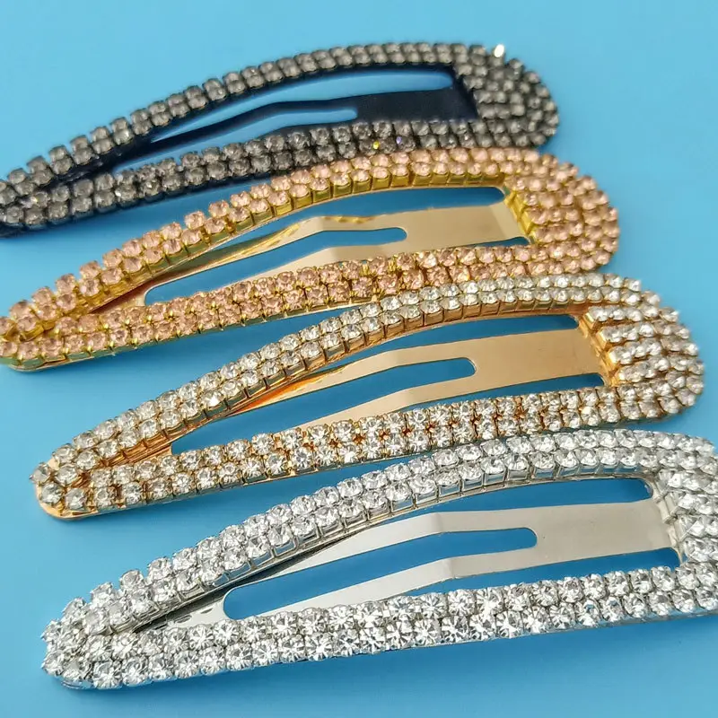 Alla moda del metallo clip di capelli Del Rhinestone golden diamond BB clip di capelli delle donne accessori per capelli