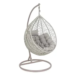 Single Seater Patio Outdoor Garden Swing Hanging Swing Chair With Metal Frame