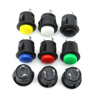 Interrupteur à bouton-poussoir momentané rond de 16 mm R13-507 |   Interrupteur à bascule SPST à 2 broches à montage encastré |   Multicolore (à réinitialisation automatique)