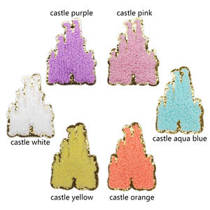 Nouveau château noeud papillon Chenille paillettes auto-adhésif fer sur patchs château fer sur patchs - Product Image 3