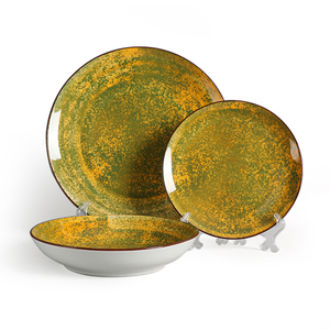 Bán buôn Chất lượng cao sang trọng sứ tấm ăn tối in ấn transmutation men gốm tấm ăn Bộ đồ ăn - Product Image 1