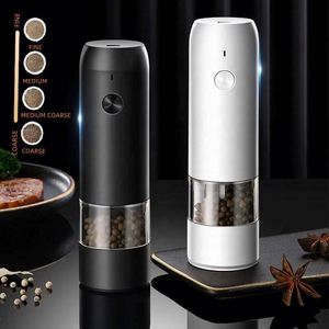 Electric Rechargeable Mini Portable Plastic Eco-Friendly Salt and <b>Pepper</b> <b>Grinder</b> USB Automatic <b>Pepper</b> Mill Set with LED Light - Product Image 2