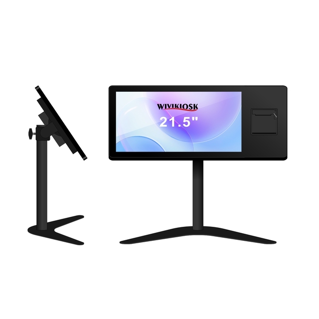 Hall Queuing Ticket Printer 21.5inch Self Touch Display Queue Kiosk for Airport/Bank/Hospital