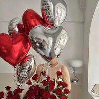 Ballon en aluminium rouge en forme de cœur de 18 pouces pour la Saint-Valentin, les mariages, les décorations de fête, les fleuristes