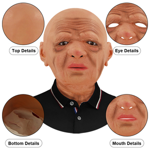 Masque en latex de grand-mère à tête chauve, accessoire amusant pour Halloween, déguisement de cosplay, fête costumée, mascarade, personnalisable - Product Image 3