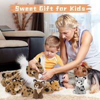 MorisMos Lot de 5 animaux en peluche Lynx Bobcat 18 pouces en coton polyester doux Jouets en peluche pour enfants Cadeau d'anniversaire parfait pour les garçons