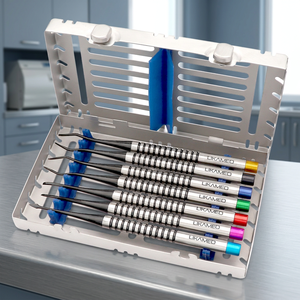 Ensemble d'instruments chirurgicaux dentaires LIKAMED, 7 pièces, poignées moletées, outils manuels, plusieurs couleurs, classe I, certifié CE - Product Image 4