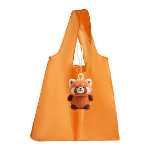 Uyeah Cute Puppy <strong>Panda</strong> Kapybara Cartoon Design Short Plush Material Folding Shopping <strong>Bag</strong> Custom Animal Plush Apple Toy Handbag - Product Image 5