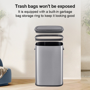 Inteligente Sensor Ativado 55L Aço Inoxidável Retangular Waste <span class=keywords><strong>Bin</strong></span> para Escritório Restaurante Grande Capacidade Trash Management ABS - Product Image 5