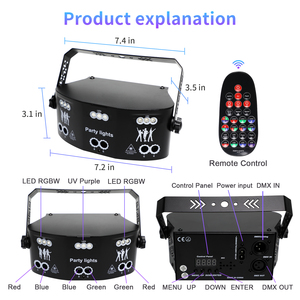15 mắt RGB DJ Disco Đảng ánh sáng nhấp nháy ánh sáng sân khấu hiệu ứng ánh sáng <span class=keywords><strong>LED</strong></span> chiếu DMX âm thanh kích hoạt <span class=keywords><strong>Rave</strong></span> ánh sáng cho Xmas bên KTV - Product Image 5